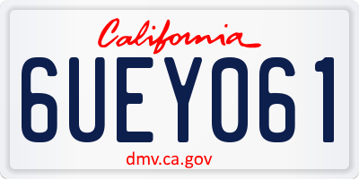 CA license plate 6UEY061