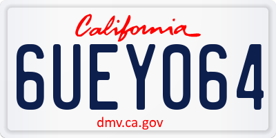 CA license plate 6UEY064