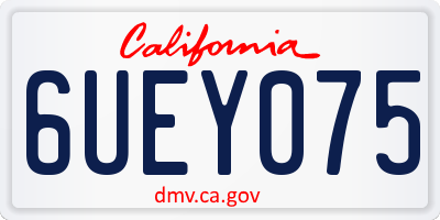 CA license plate 6UEY075