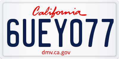 CA license plate 6UEY077