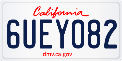 CA license plate 6UEY082
