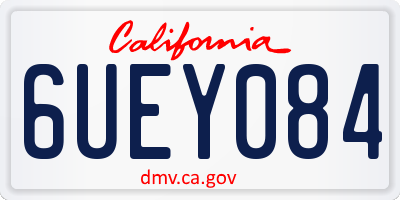 CA license plate 6UEY084