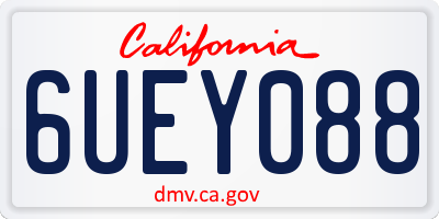 CA license plate 6UEY088