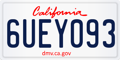 CA license plate 6UEY093
