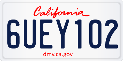 CA license plate 6UEY102