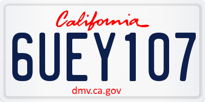 CA license plate 6UEY107
