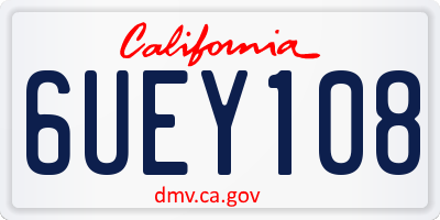 CA license plate 6UEY108