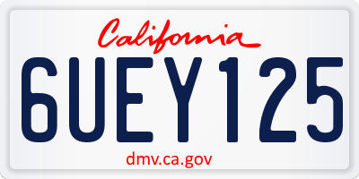 CA license plate 6UEY125