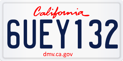CA license plate 6UEY132