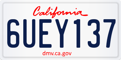 CA license plate 6UEY137