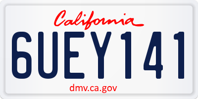 CA license plate 6UEY141