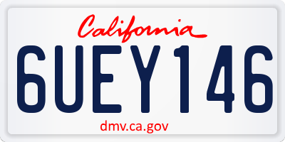 CA license plate 6UEY146