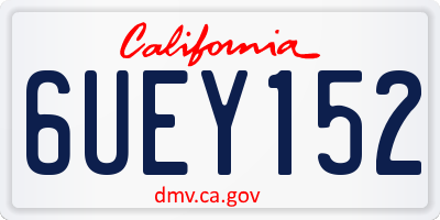 CA license plate 6UEY152