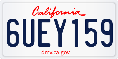 CA license plate 6UEY159