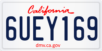 CA license plate 6UEY169