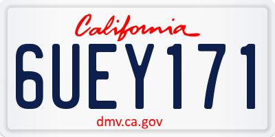 CA license plate 6UEY171