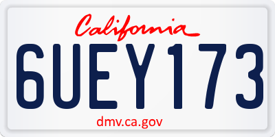 CA license plate 6UEY173
