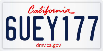 CA license plate 6UEY177