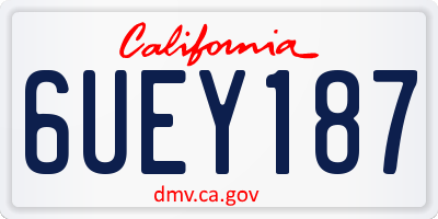 CA license plate 6UEY187