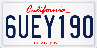 CA license plate 6UEY190