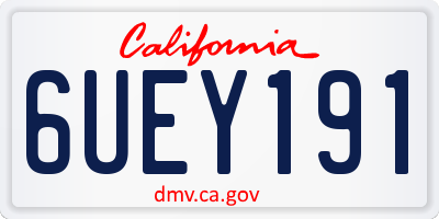 CA license plate 6UEY191