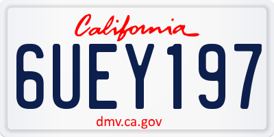 CA license plate 6UEY197