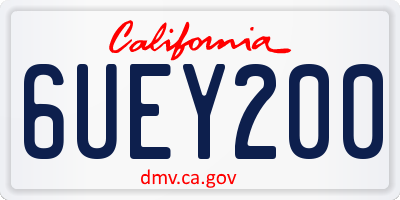 CA license plate 6UEY200
