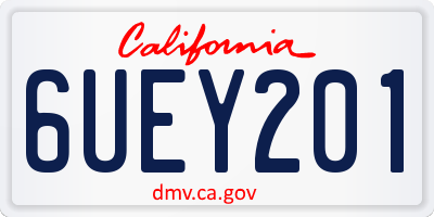 CA license plate 6UEY201