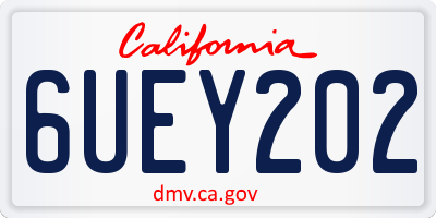 CA license plate 6UEY202