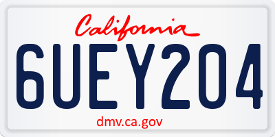 CA license plate 6UEY204