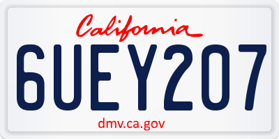 CA license plate 6UEY207