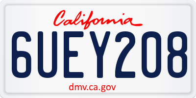 CA license plate 6UEY208