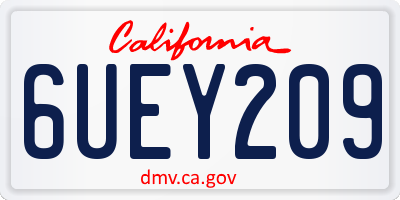 CA license plate 6UEY209