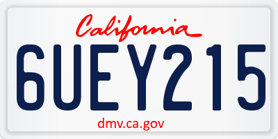 CA license plate 6UEY215