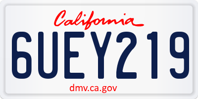 CA license plate 6UEY219