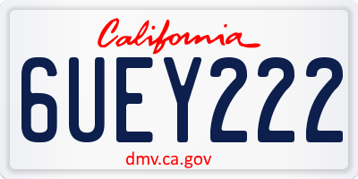 CA license plate 6UEY222