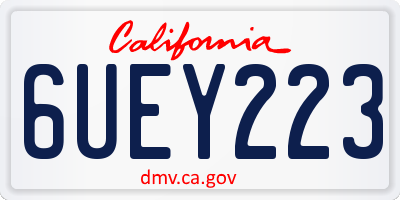 CA license plate 6UEY223
