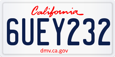 CA license plate 6UEY232