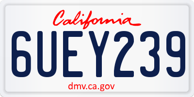 CA license plate 6UEY239