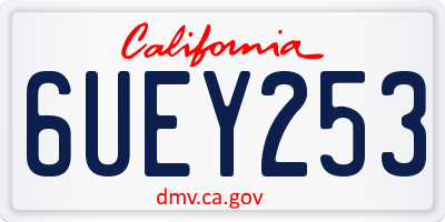 CA license plate 6UEY253