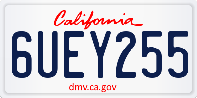 CA license plate 6UEY255