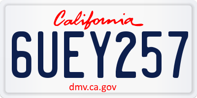 CA license plate 6UEY257