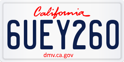 CA license plate 6UEY260
