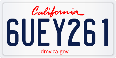 CA license plate 6UEY261