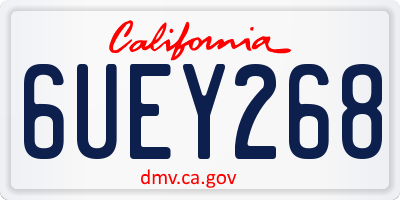 CA license plate 6UEY268
