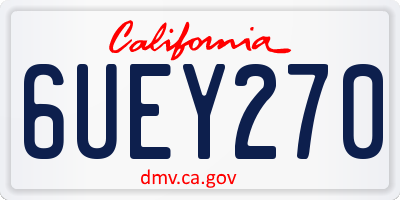 CA license plate 6UEY270