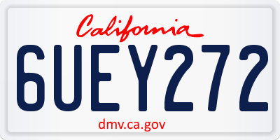 CA license plate 6UEY272