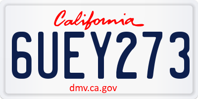 CA license plate 6UEY273