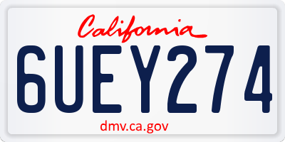 CA license plate 6UEY274