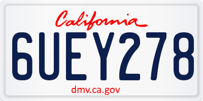 CA license plate 6UEY278
